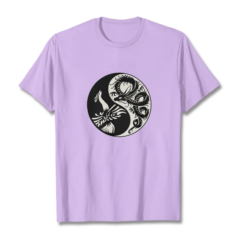 Buddha Stones Phoenix Yin Yang Baumwolle T-Shirt - Pflaume - 2XL - image 18