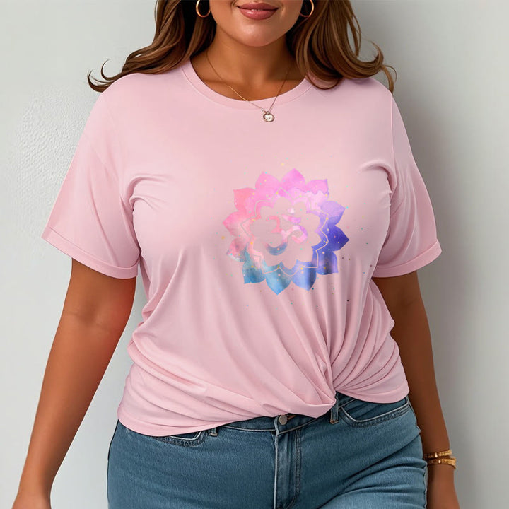 Buddha Stones Om Bunte Lotus Baumwolle T-shirt - image 14