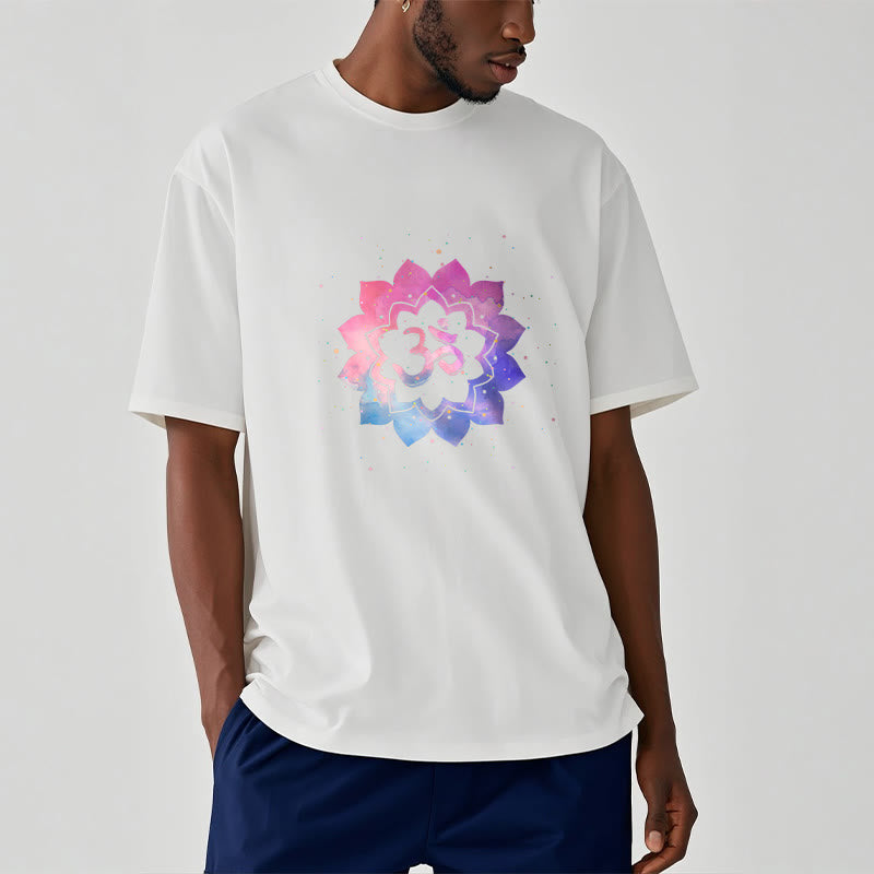 Buddha Stones Om Bunte Lotus Baumwolle T-shirt - image 3