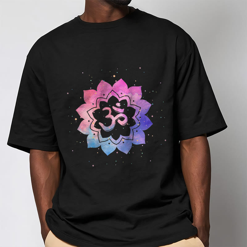 Buddha Stones Om Bunte Lotus Baumwolle T-shirt - image 8