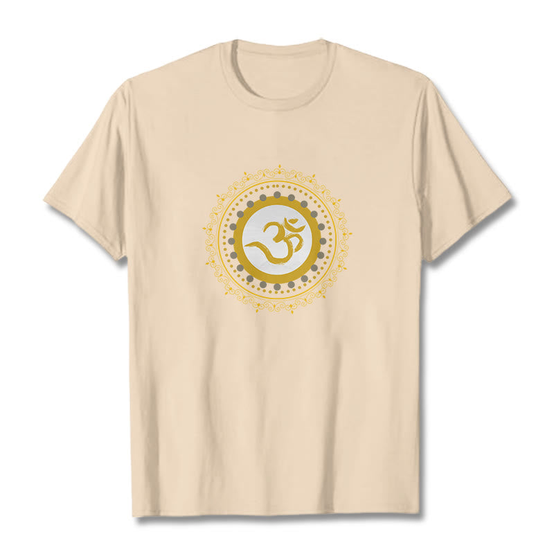 T-Shirt aus Baumwolle mit Buddha Stones und Om-Mandala-Muster - Bisque - 2XL - image 15