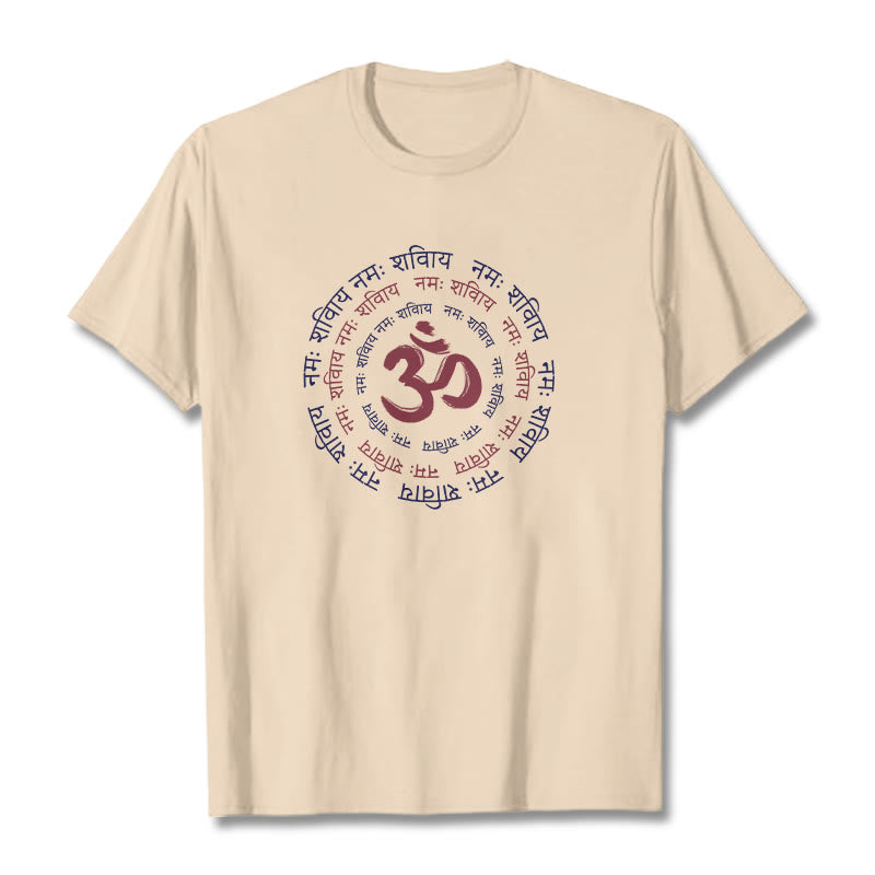 Buddha Stones OM Mantra Charakter Sanskrit Baumwolle T-shirt - Bisque - 2XL - image 7