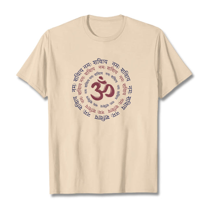 Buddha Stones OM Mantra Charakter Sanskrit Baumwolle T-shirt - Bisque - 2XL - image 7