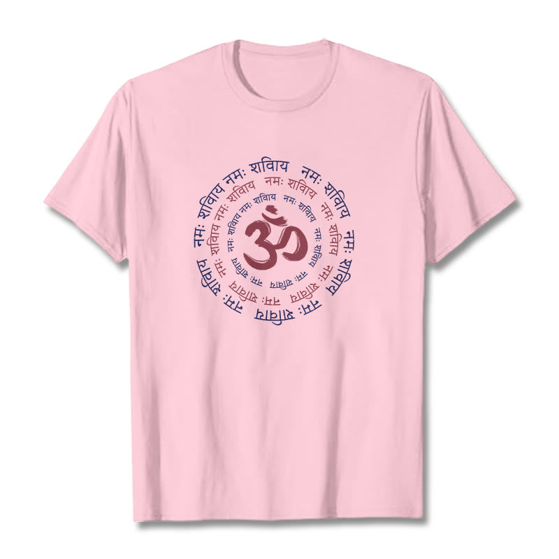 Buddha Stones OM Mantra Charakter Sanskrit Baumwolle T-shirt - Hellrosa - 2XL - image 11