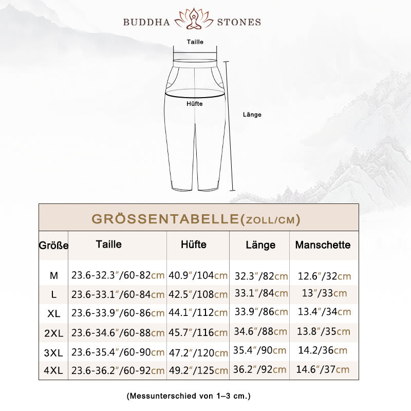 Capri-Haremshose mit Buddha Stones und Vintage-Stickerei, elastischer Bund und Taschen - image 6