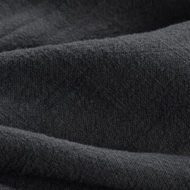 Buddha Stones Simple Herbst Schnürer Baumwolle Leinen Herren Jacke Mantel Zen Kleidung - image 11