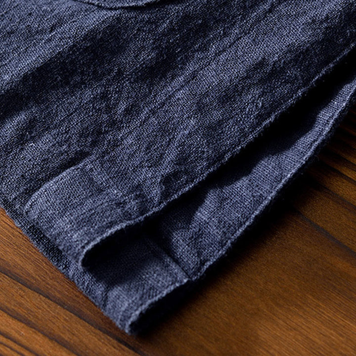 Buddha Stones Frosch-Knopf Chinesischer Tang-Anzug Baumwolle Leinen Herren Jacke Hemd mit Taschen - image 32