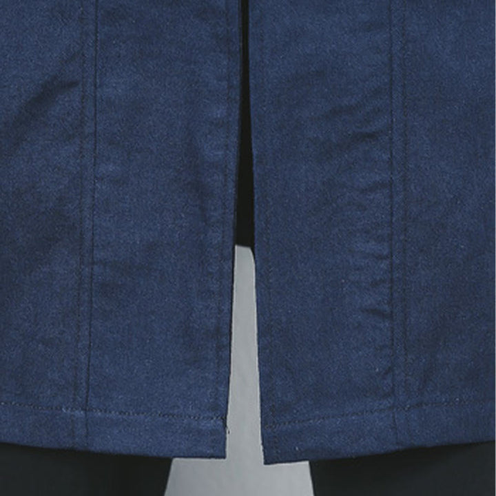 Buddha Stones Fall Simple Frog-Button Leinen Herren Mittellanger Mantel Zen Kleidung - image 12