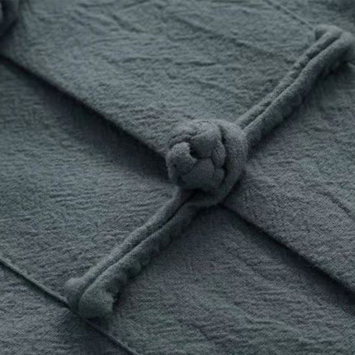 Buddha Stones 2-teiliger Tang-Anzug, traditionelle Froschknopf-Uniform, langärmeliges Hemd und Hose, Herren-Set - image 10