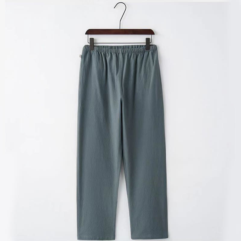 Buddha Stones 2-teiliger Tang-Anzug, traditionelle Froschknopf-Uniform, langärmeliges Hemd und Hose, Herren-Set - image 11