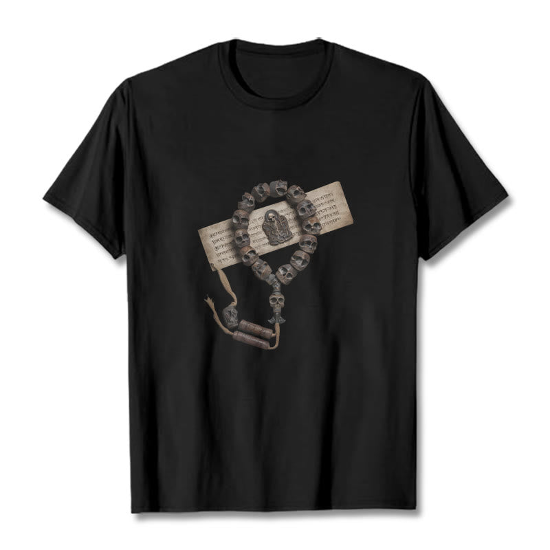 Buddha Stones Tibetischen Der Herr Der Leiche Wald Perlen Muster T T-shirt - Schwarz - 2XL - image 16