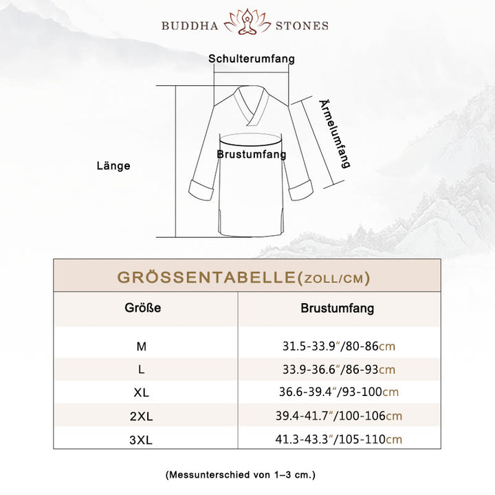 Buddha Stones, Meditation, Gebet, V-Ausschnitt, Design, Baumwollleinen, spirituelle Zen-Praxis, Yoga-Kleidung, Herren-Set - image 4