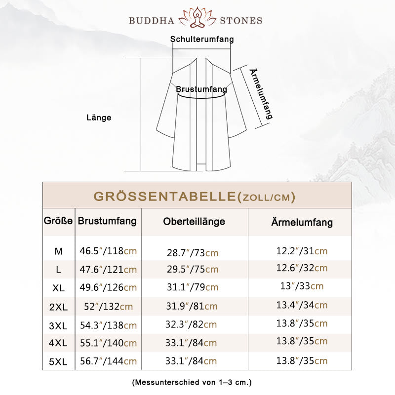 Buddha Stones Einfarbige offene Jacke vorne für Herren Kimono - image 5