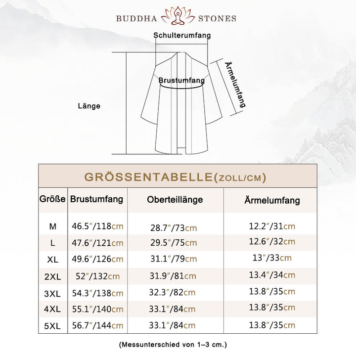 Buddha Stones Einfarbige offene Jacke vorne für Herren Kimono - image 5