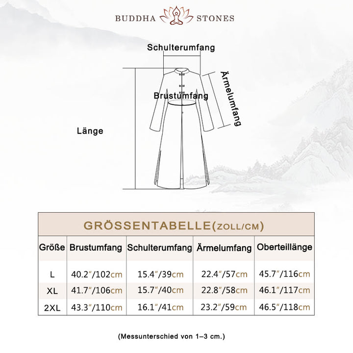 Buddha Stones 2-teiliges Damen-Set mit chinesischem Frosch-Knopf-Design, Zen-Tai-Chi-Meditationskleidung, Baumwoll-Leinen-Oberteil und Hose - image 5