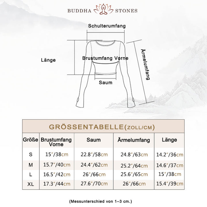 Buddha Stones Workout, langärmlig, kreuz und quer, rückenfreies Oberteil, T-Shirt, Leggings, Sport, Fitness, Yoga, Outfit - image 5
