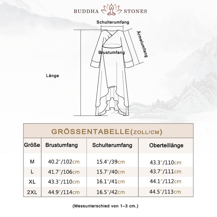 Buddha Stones V-Ausschnitt Midi-Tunika-Kleid Hose mit weitem Bein Meditation Zen Praxis Tanzkleidung - image 5