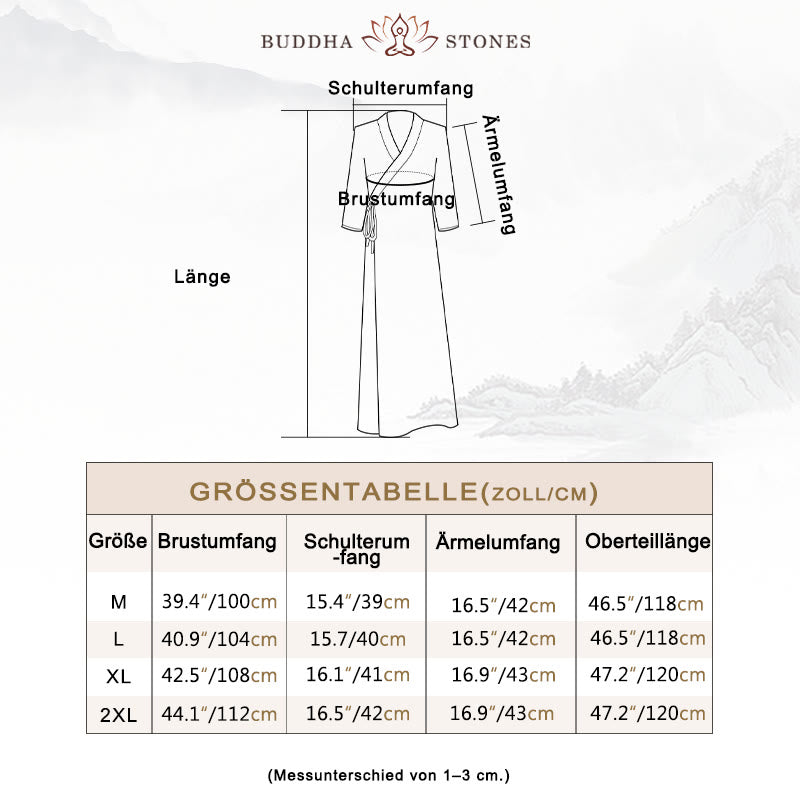 Midikleid im Hanfu-Stil mit Buddha-Steinen, Hose mit weitem Bein, Meditation, Zen-Praxis, Yoga, Tanzkleidung - image 5