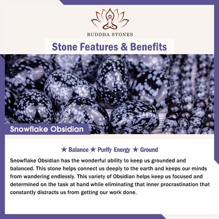 Buddha Stones New Job Energiearmband, grüner Aventurin, Sodalith, Schneeflocken-Obsidian