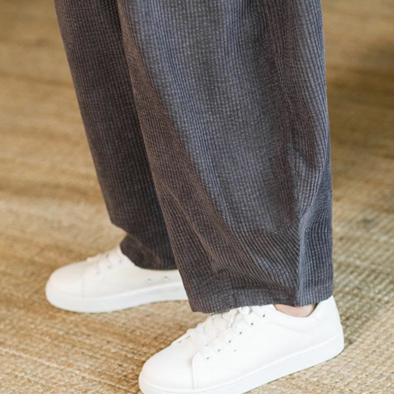 Buddha Stones Herbst Winter Herren Kordelzug Cord Haremshose mit Taschen - image 21