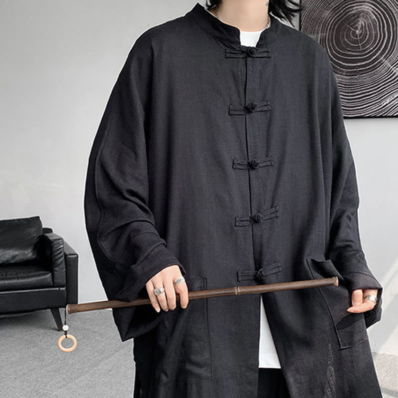 Buddha Stones 2-teiliges Herren-Kleidungsset mit langen Ärmeln und Froschknöpfen, Hemd und Hose, Meditation, Zen, Baumwolle - image 26