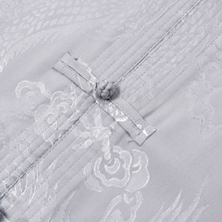 Buddha Stones 2-teiliger Tang-Anzug mit Drachen- und Frosch-Knopfleiste, langärmeliges Hemd und Hose, Bekleidungsset für Herren - image 11