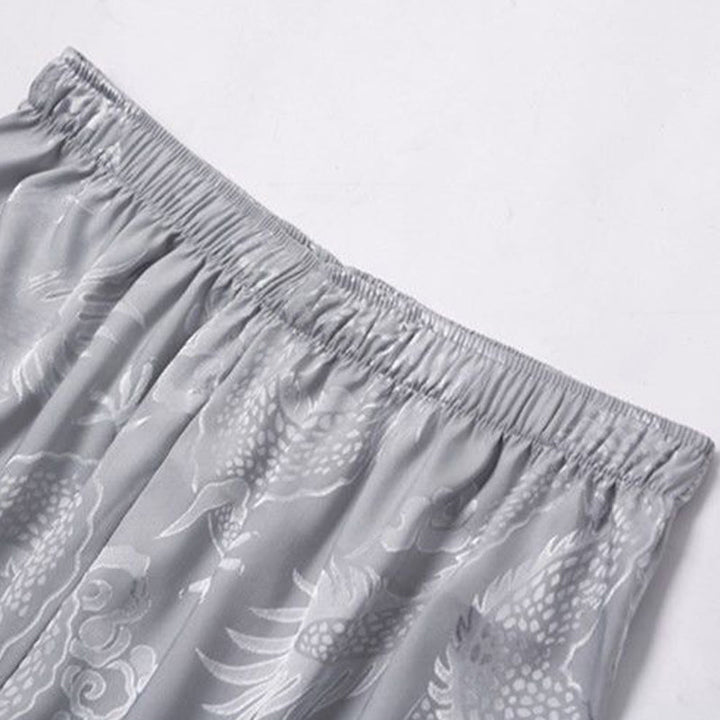 Buddha Stones 2-teiliger Tang-Anzug mit Drachen- und Frosch-Knopfleiste, langärmeliges Hemd und Hose, Bekleidungsset für Herren - image 13