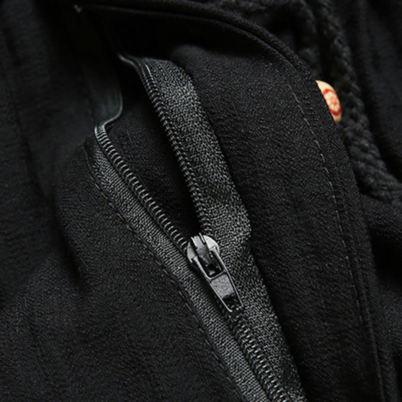 Buddha Stones 2-teiliger Tang-Anzug für Herren mit Koi-Fisch-Muster und Froschknöpfen, langärmelig, Hemd und Hose - image 3