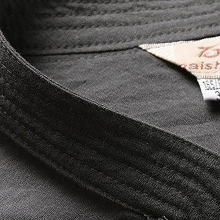 Buddha Stones 2-teiliger schlichter Tang-Anzug für Herren mit Froschknöpfen, langärmeliges Hemd und Hose - image 6