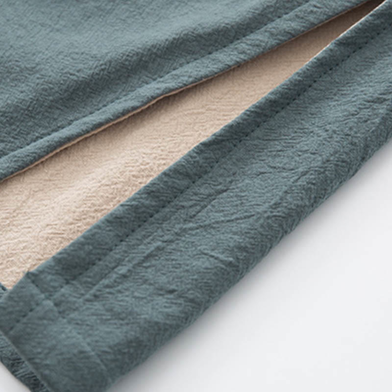 Buddha Stones 2-teiliger Zen-Tang-Anzug für Herren aus Leinen mit Froschknöpfen, langärmeliges Hemd und Hose - image 10