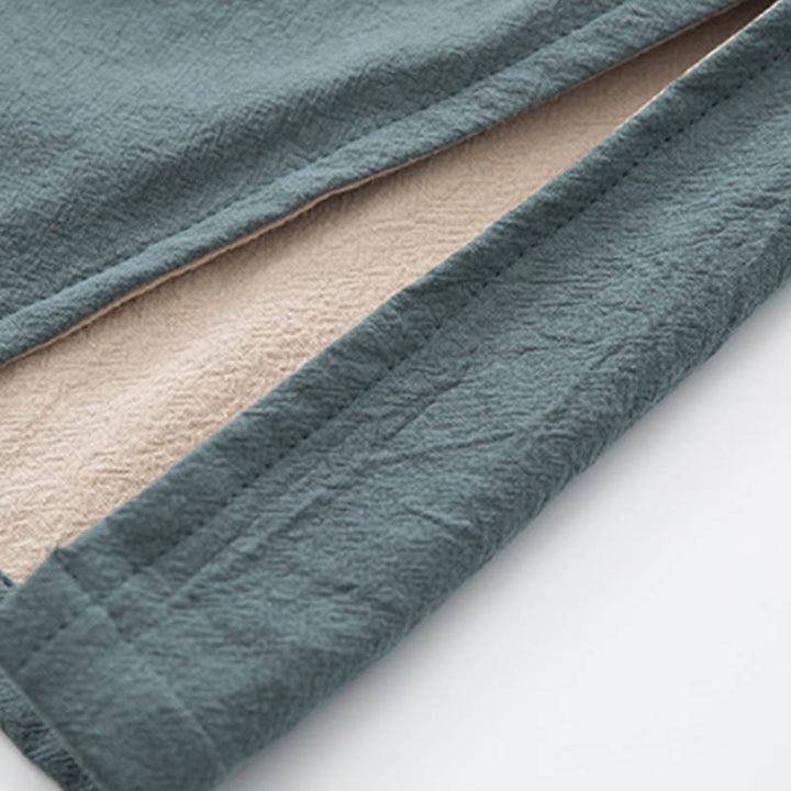 Buddha Stones 2-teiliger Zen-Tang-Anzug für Herren aus Leinen mit Froschknöpfen, langärmeliges Hemd und Hose - image 10