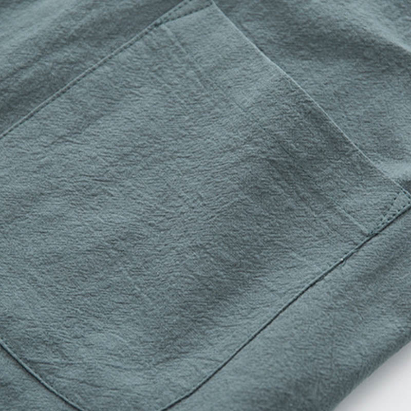 Buddha Stones 2-teiliger Zen-Tang-Anzug für Herren aus Leinen mit Froschknöpfen, langärmeliges Hemd und Hose - image 9