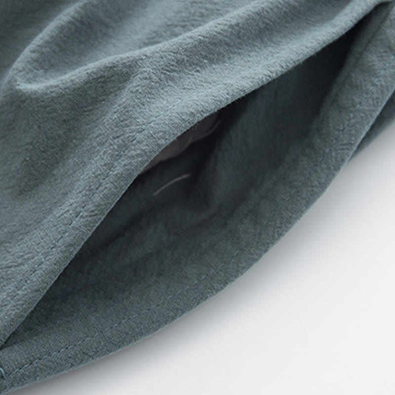 Buddha Stones 2-teiliger Zen-Tang-Anzug für Herren aus Leinen mit Froschknöpfen, langärmeliges Hemd und Hose - image 15