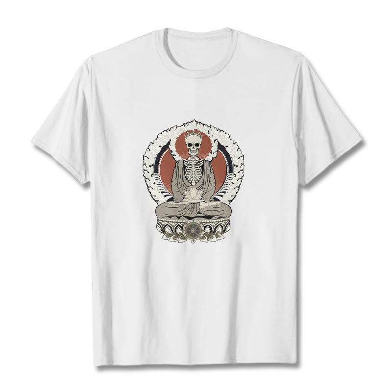 Buddha Stones Skelett Muster T T-shirt - Weiß - 2XL - image 6