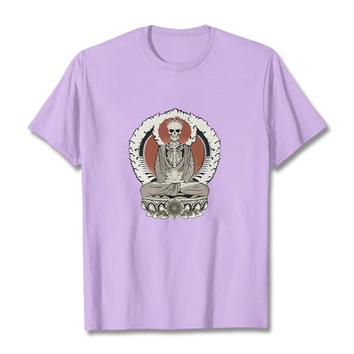 Buddha Stones Skelett Muster T T-shirt - Pflaume - 2XL - image 17