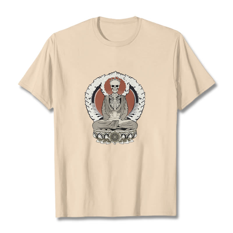 Buddha Stones Skelett Muster T T-shirt - Bisque - 2XL - image 9