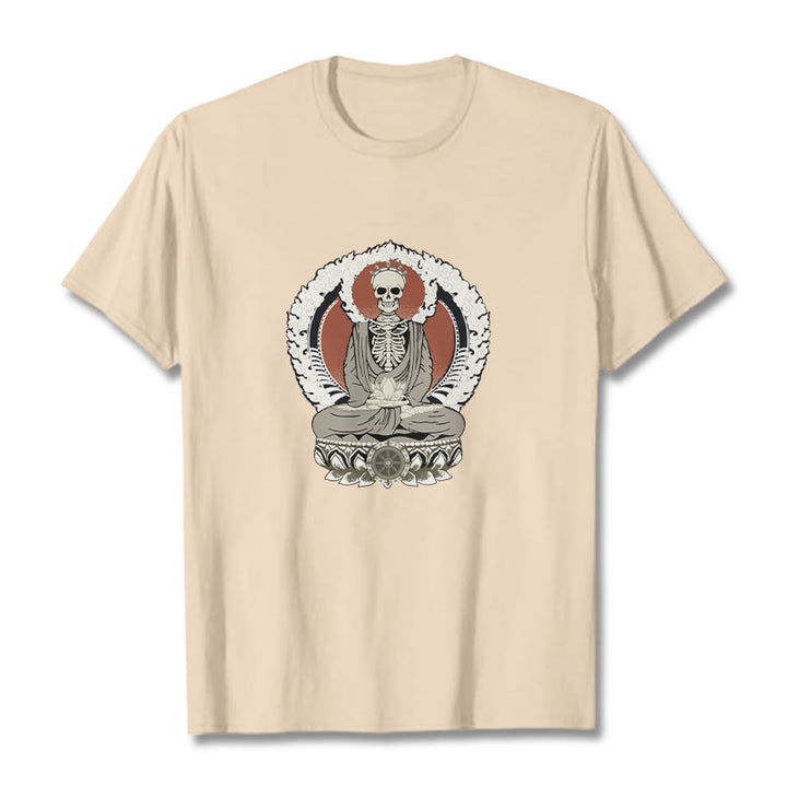 Buddha Stones Skelett Muster T T-shirt - Bisque - 2XL - image 9