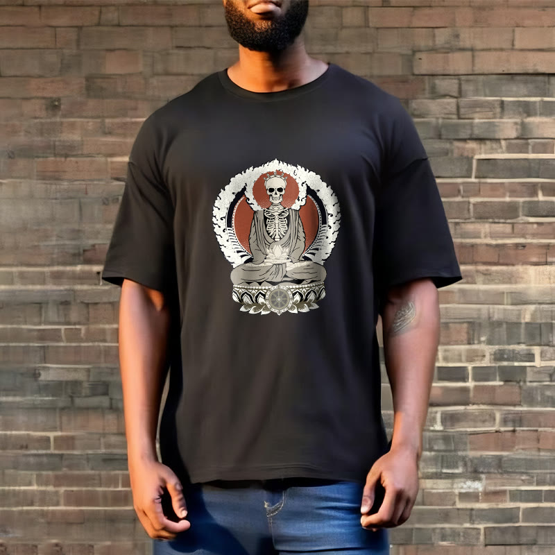 Buddha Stones Skelett Muster T T-shirt - image 4