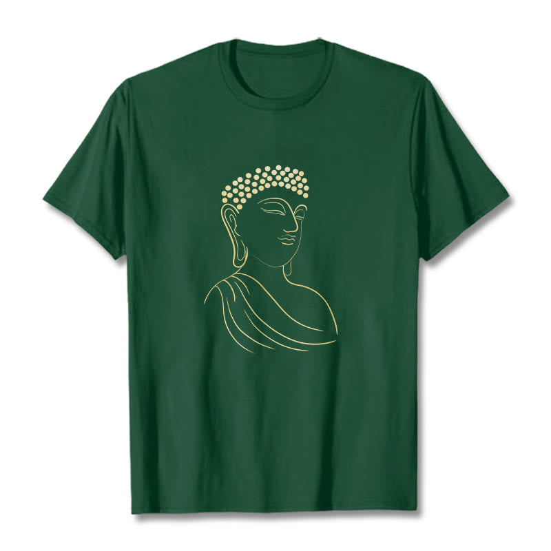 Buddha Stones Meditieren Buddha Muster T T-shirt - WaldGrün - 2XL - image 11