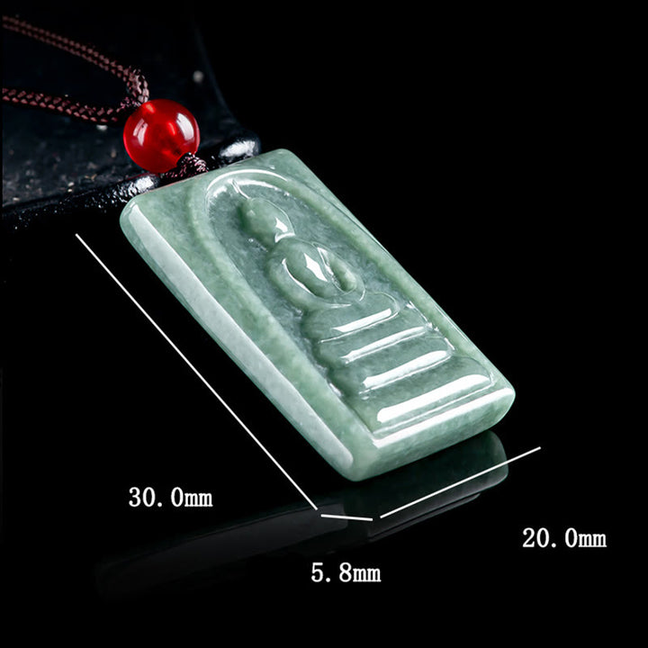 Buddha Stones, formloser Buddha, Jade, quadratisches Amulett, Wohlstands-Halskettenanhänger - image 9
