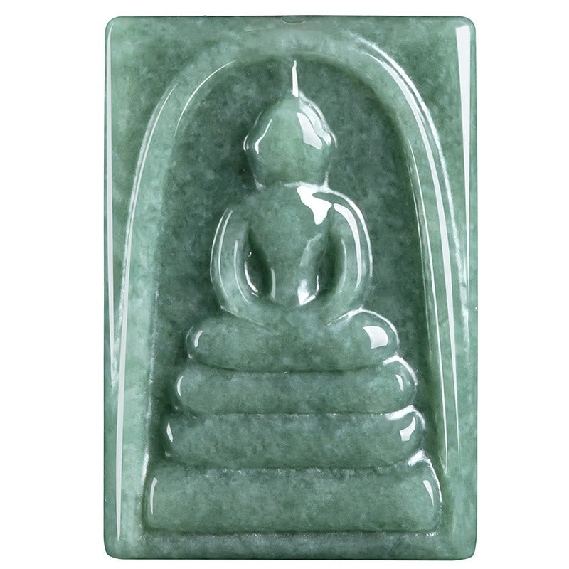 Buddha Stones, formloser Buddha, Jade, quadratisches Amulett, Wohlstands-Halskettenanhänger - image 11