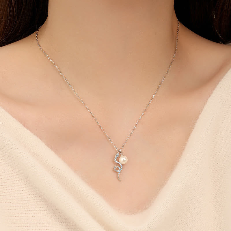 Buddha Stones Halskette mit Anhänger aus 925er Sterlingsilber mit Perlen „Jahr der Schlange“ - image 3