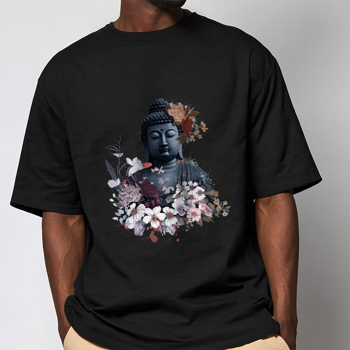 Buddha Stones Bunte Blumen Rund Um Buddha Muster T T-shirt - image 7