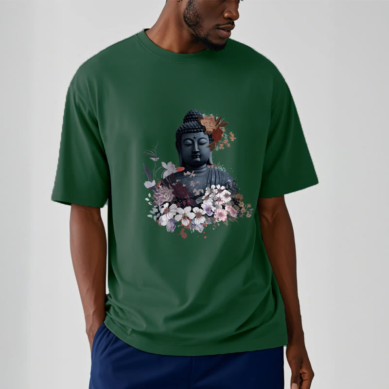 Buddha Stones Bunte Blumen Rund Um Buddha Muster T T-shirt - image 12