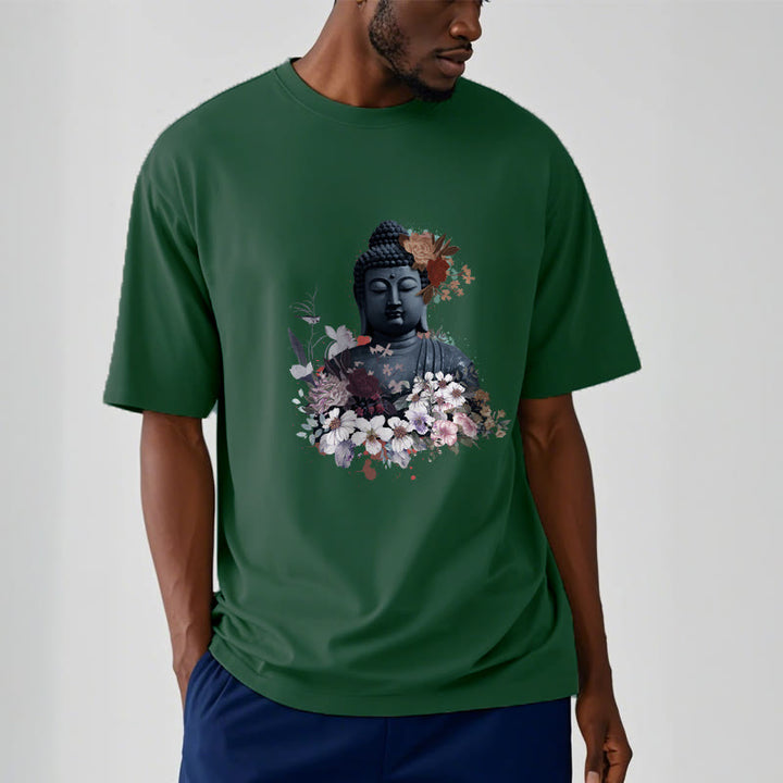 Buddha Stones Bunte Blumen Rund Um Buddha Muster T T-shirt - image 12