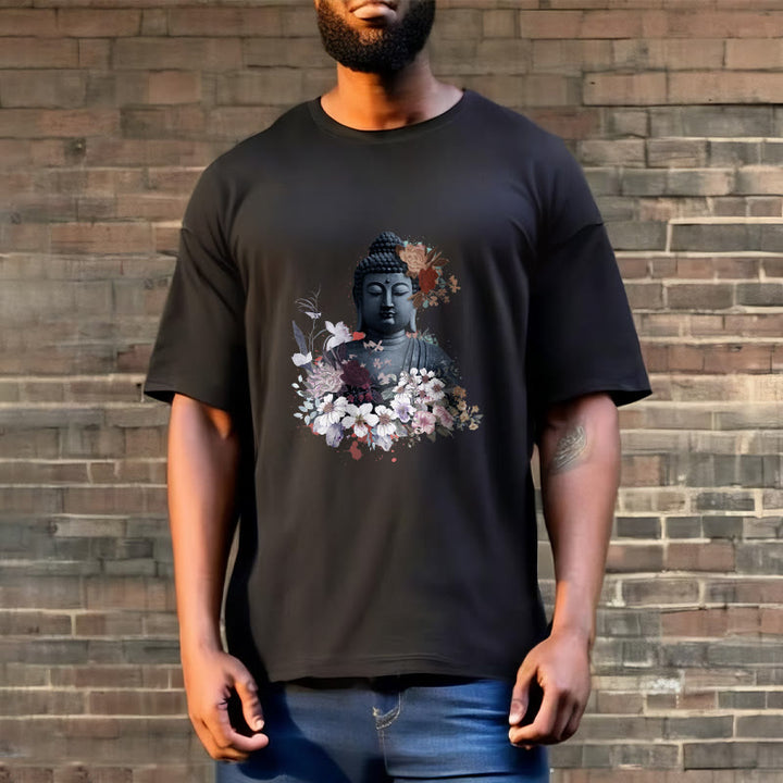 Buddha Stones Bunte Blumen Rund Um Buddha Muster T T-shirt - image 6