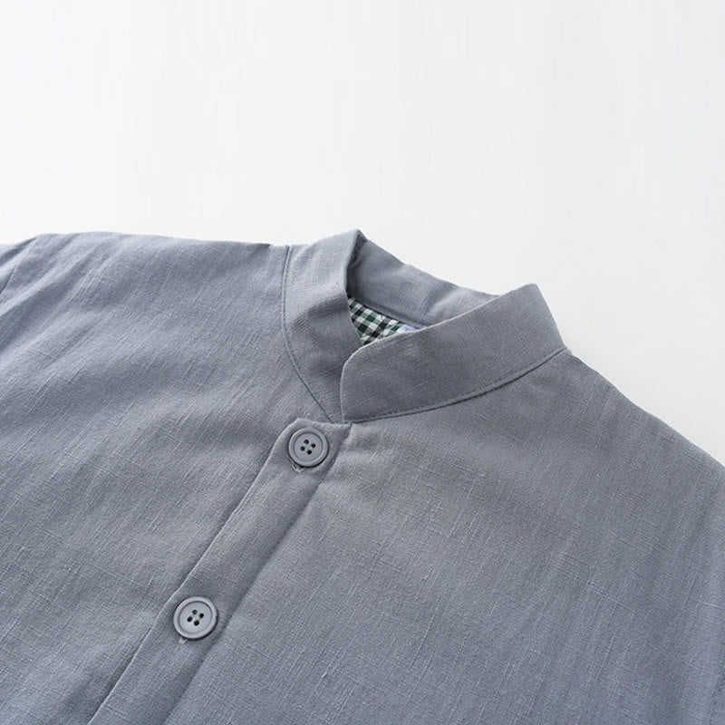 Buddha Stones Winter Herren Froschknopf Tang Anzug Leinen Baumwolle Fleece gefüttert Jacke Hemd mit Taschen - image 4