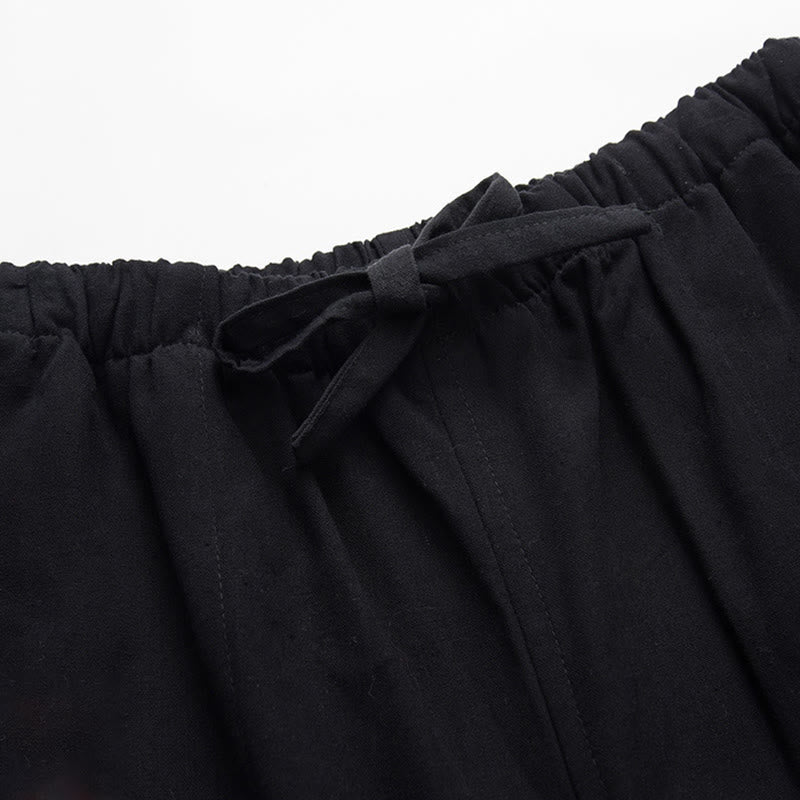 Buddha Stones 2-teiliges Herbst-Tang-Anzug-Set für Herren mit Froschknöpfen aus Baumwolle, langärmelig, Hemd und Hose - image 10