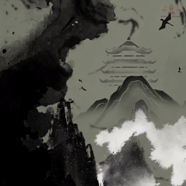 Buddha Stones Tinte Malerei Berg Pavillon Druck Fitness Leggings frauen Yoga Hosen - image 2