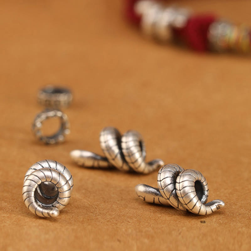 Buddha Stones Red String 925 Sterling Silber Jahr der Schlange Münze Ring Schlange Glück Armband - image 15